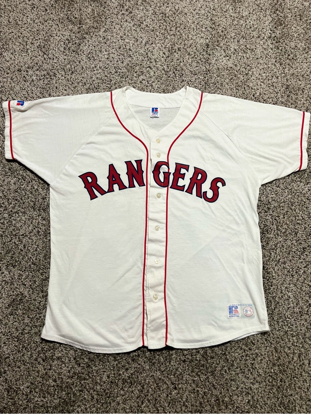 Vintage 90s Size Large Russell Athletic MLB Texas Rangers Jersey